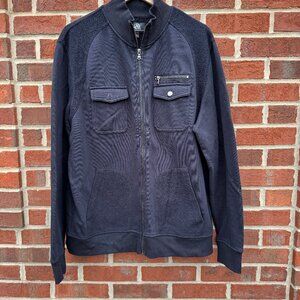 Rock & Republic Jacket Mens XL Black Pockets Lightweight Jersey Knit